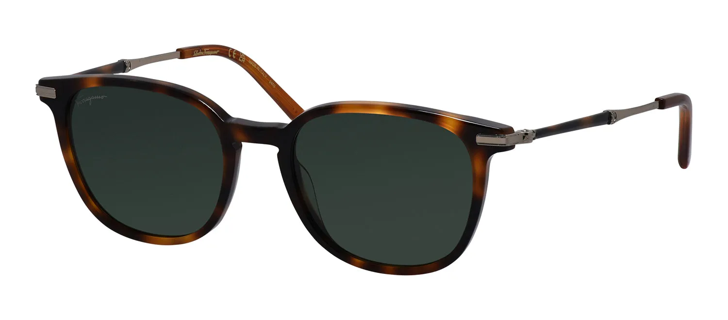 Salvatore Ferragamo SF 1015S 214 Square Acetate Tortoise Sunglasses with Green Classic Lens sold by Gaffos product image thumbnail 2