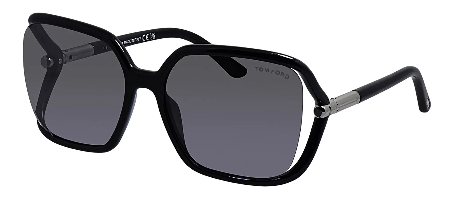Tom Ford FT 1089 01C Butterfly Plastic Black Sunglasses with Smoke Mirror Lens sold by Gaffos product image thumbnail 2