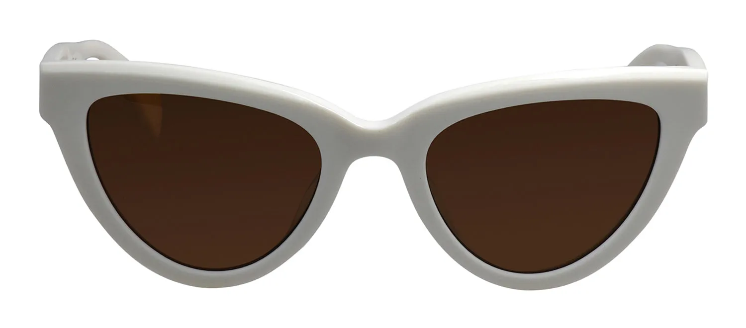 Rag & Bone RNB 1072/S VK6 Cat Eye Acetate White Sunglasses with Brown Solid Color Lens sold by Gaffos