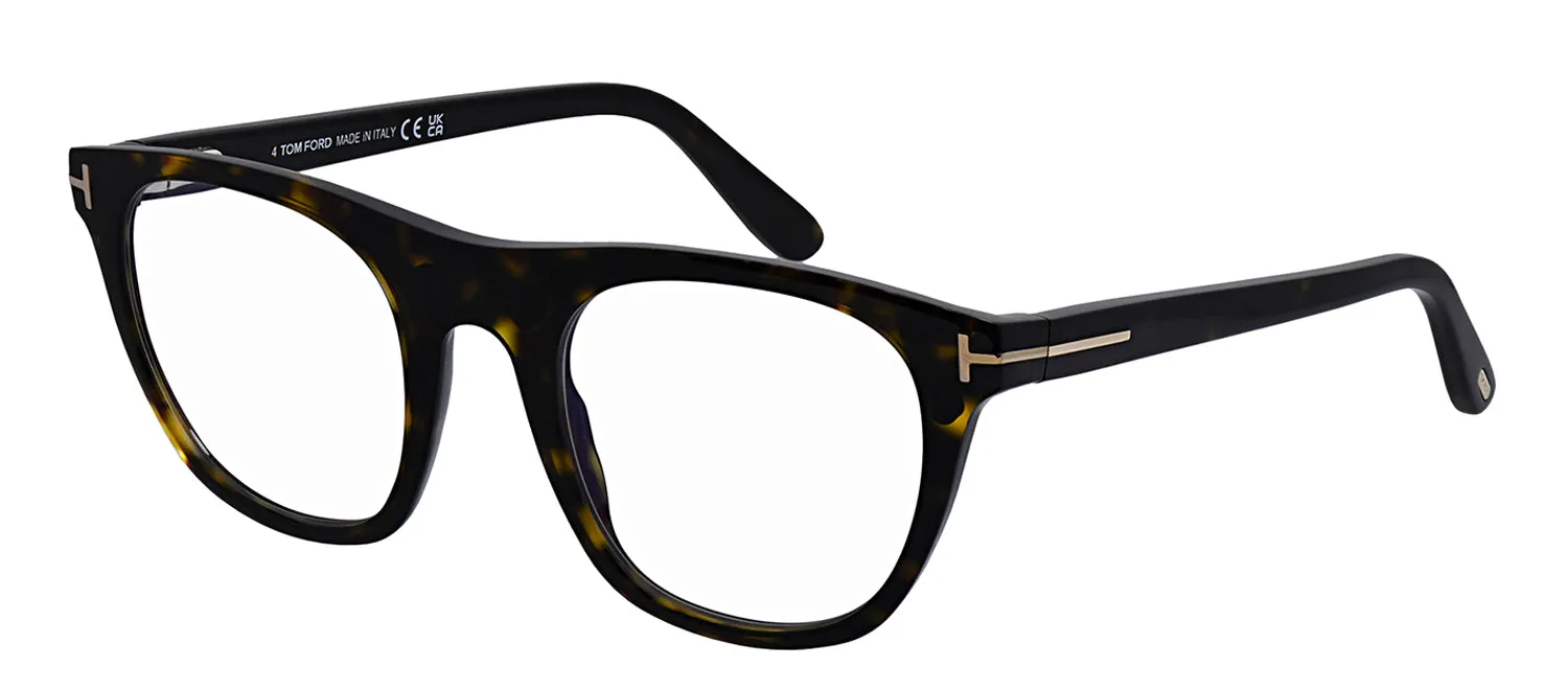 Tom Ford FT 5895-B 052 Round Plastic Dark Havana Eyeglasses with Grey Gradient Lens sold by Gaffos product image thumbnail 2