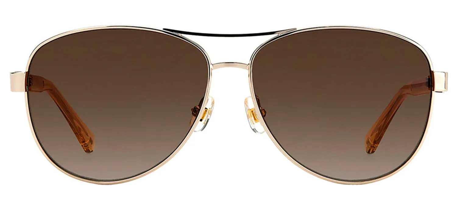 Kate Spade KS Fara/S J5G Aviator Metal Gold Sunglasses with Brown Polarized Lens sold by Gaffos