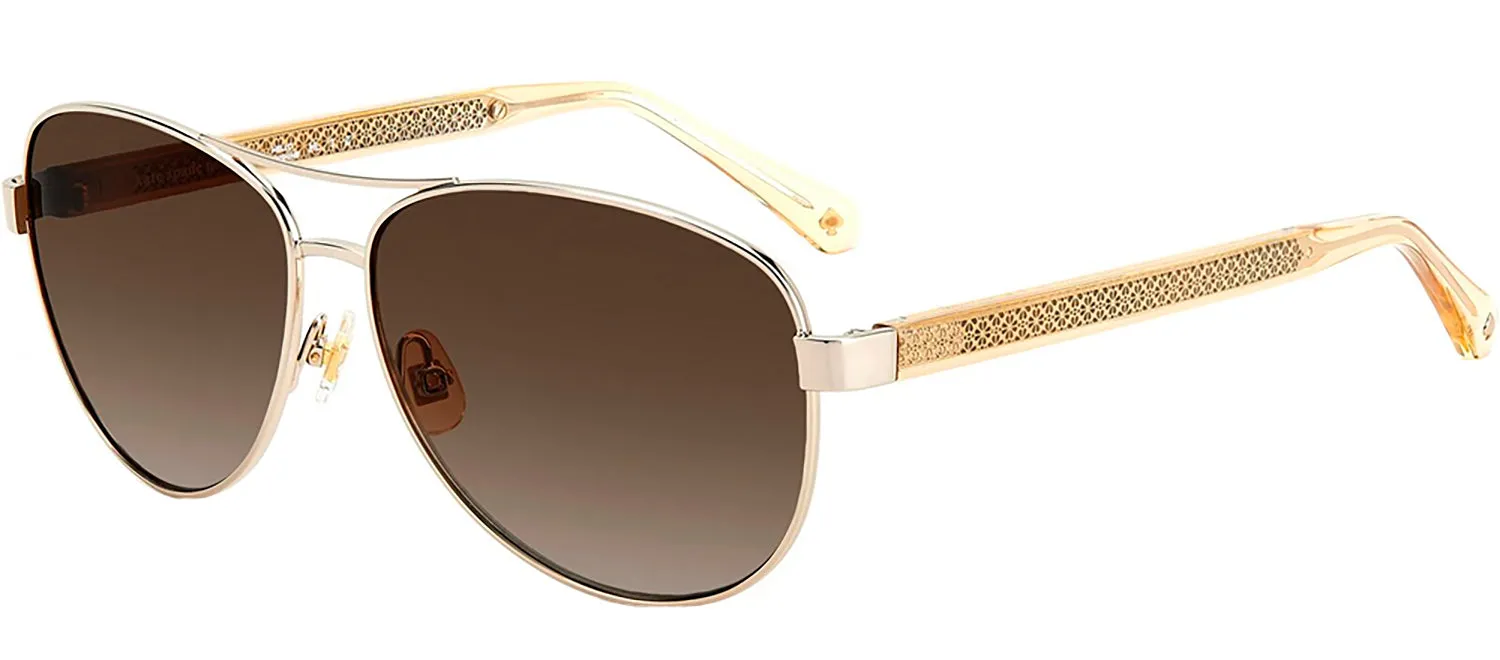 Kate Spade KS Fara/S J5G Aviator Metal Gold Sunglasses with Brown Polarized Lens sold by Gaffos product image thumbnail 2