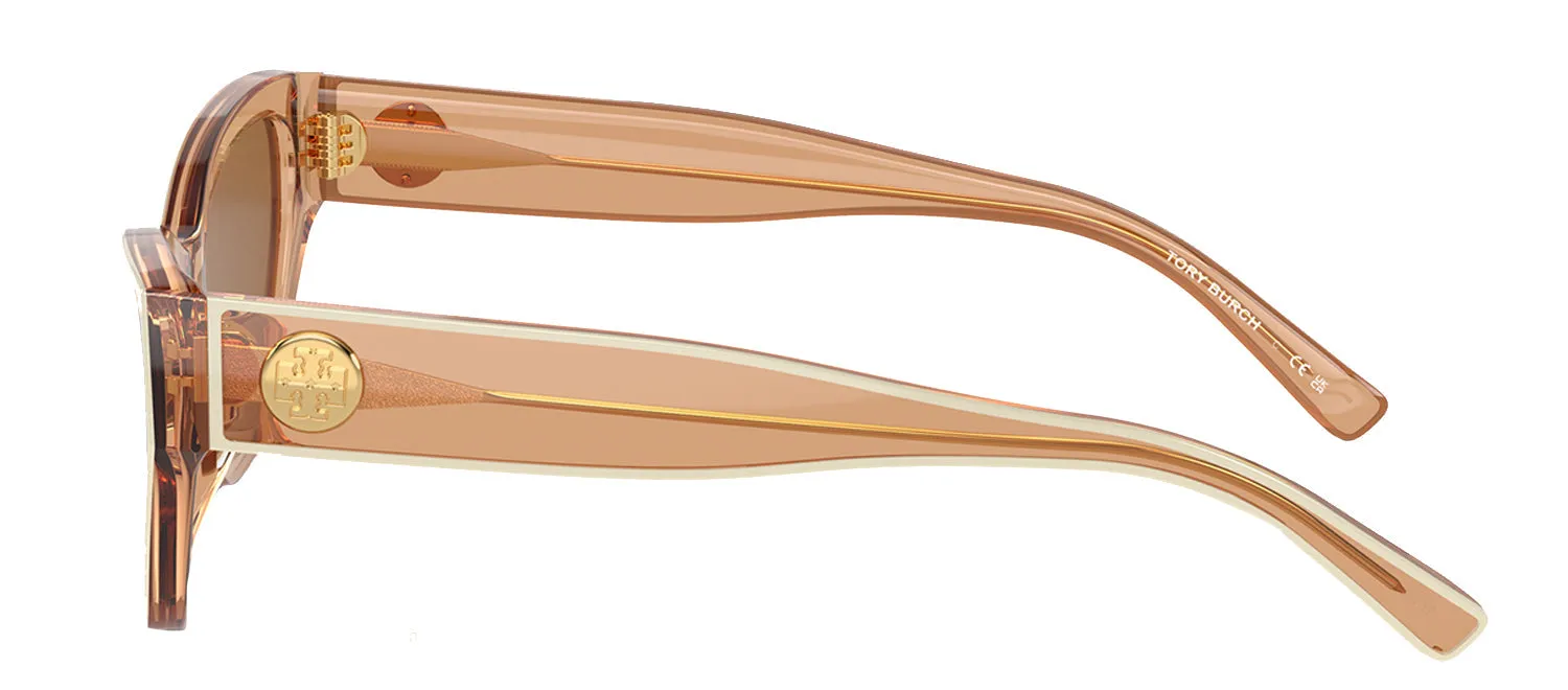 Tory Burch TY 7206U 20016H Cat Eye Plastic Brown Sunglasses with Brown Gold Mirror Lens sold by Gaffos product image thumbnail 3