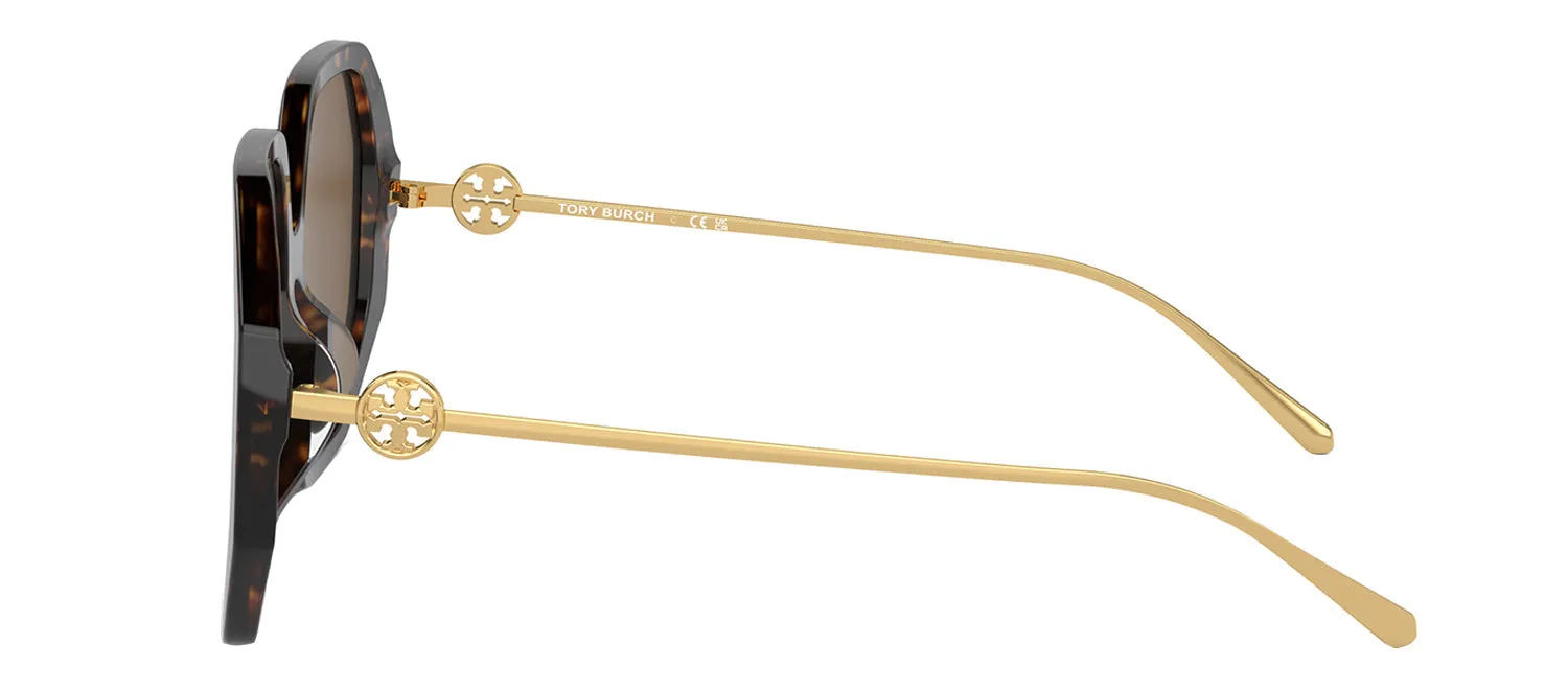 Tory Burch TY 7204D 196473 Irregular Acetate Tortoise Sunglasses with Dark Brown Solid Color Lens sold by Gaffos product image thumbnail 3