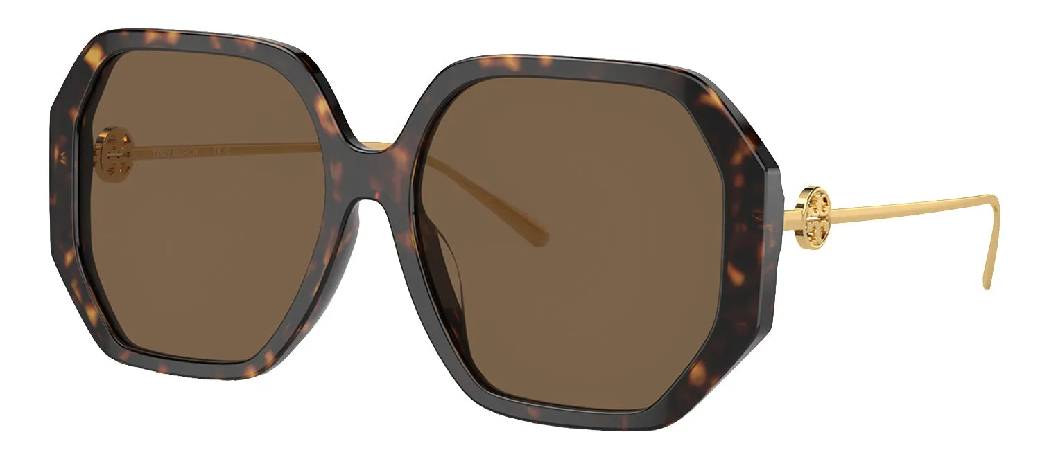 Tory Burch TY 7204D 196473 Irregular Acetate Tortoise Sunglasses with Dark Brown Solid Color Lens sold by Gaffos product image thumbnail 2