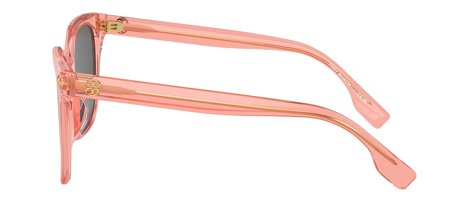 Tory Burch TY 7203U 199087 Square Acetate Transparent Orange Sunglasses with Dark Gray Solid Color Lens sold by Gaffos product image thumbnail 3