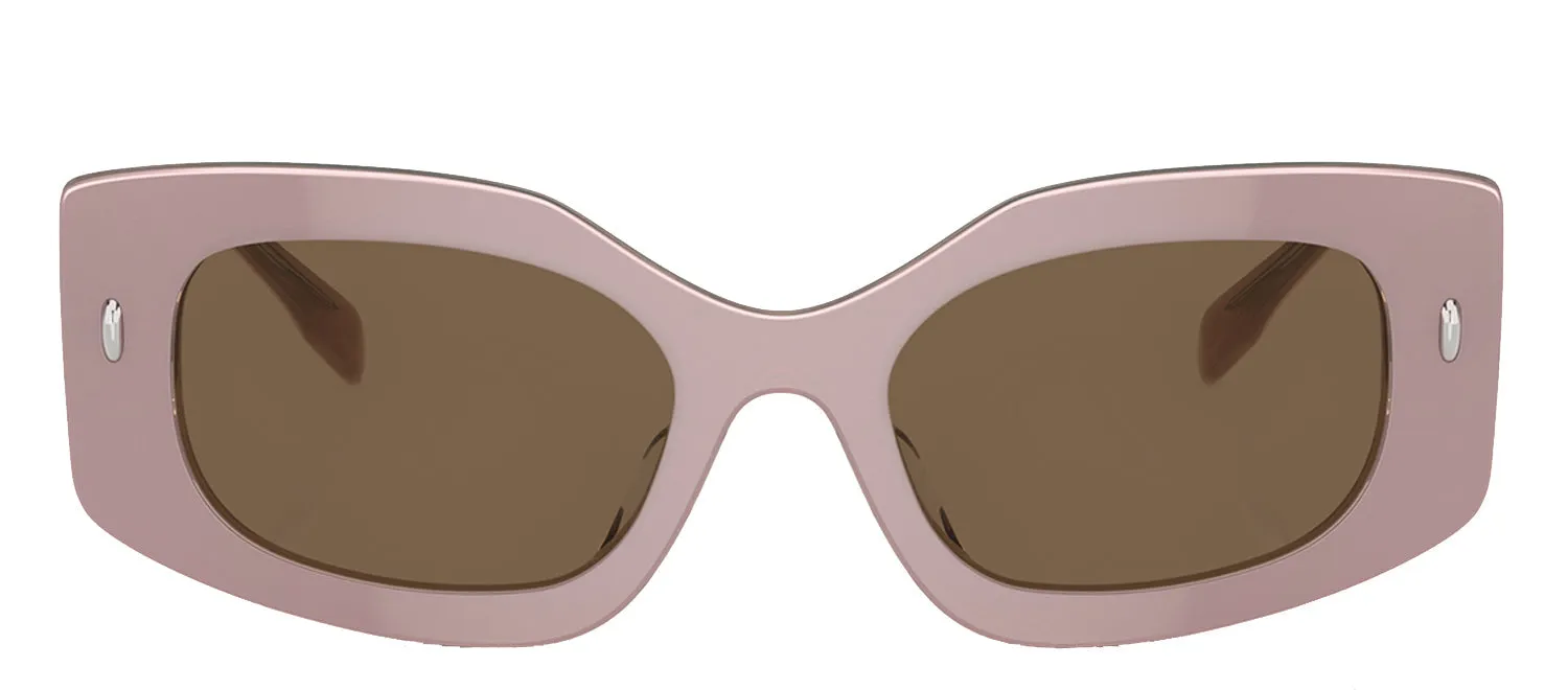 Tory Burch TY 7202U 194773 Irregular Acetate Pearlized Pink Sunglasses with Dark Brown Solid Color Lens sold by Gaffos