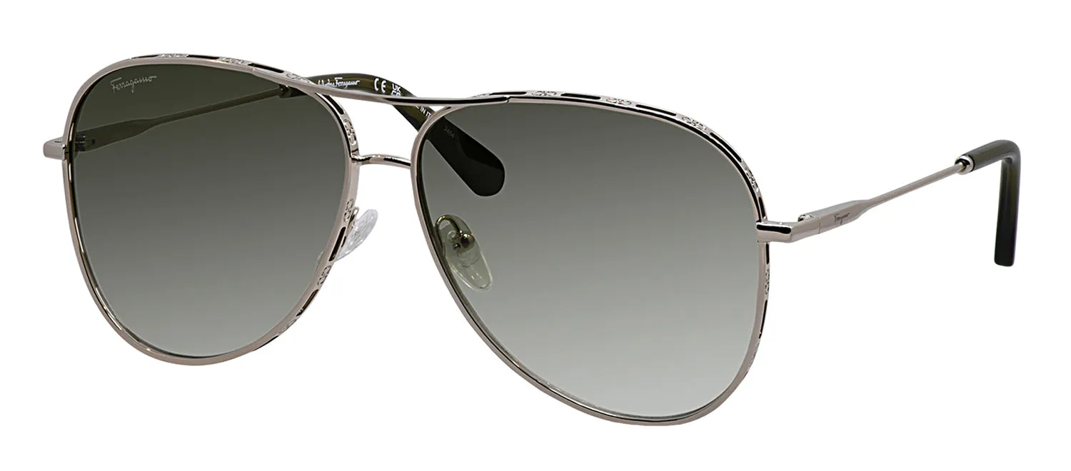 Salvatore Ferragamo SF 268S 709 Pilot Metal Gold Sunglasses with Green Gradient Lens sold by Gaffos product image thumbnail 2