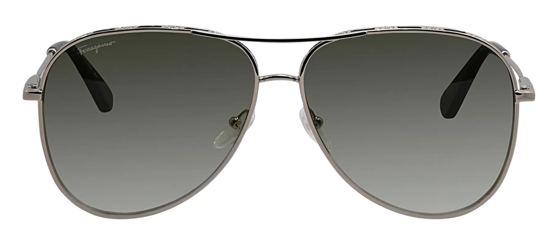 Salvatore Ferragamo SF 268S 709 Pilot Metal Gold Sunglasses with Green Gradient Lens sold by Gaffos