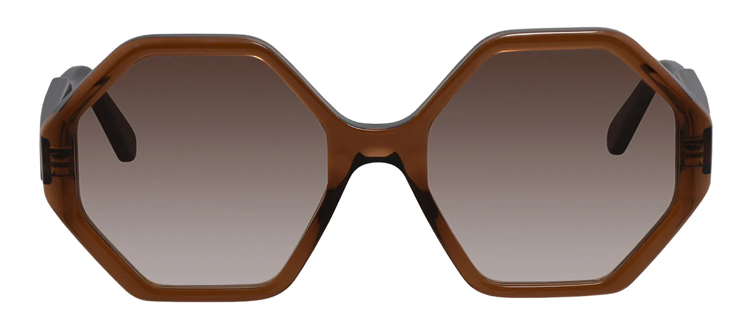 Salvatore Ferragamo SF 1070S 210 Round Acetate Brown Sunglasses with Grey Classic Lens sold by Gaffos
