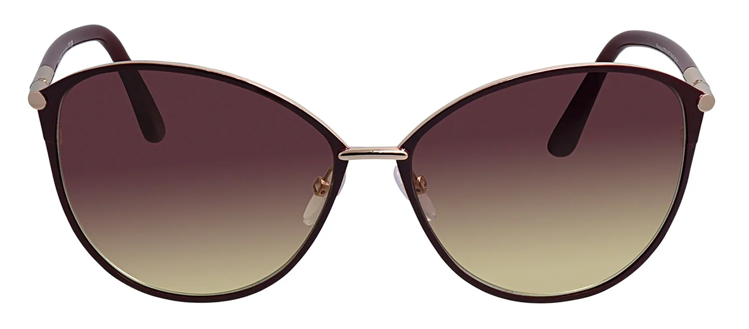 Tom Ford FT 0320 69T Cat Eye Metal Gold Sunglasses with Bordeaux Gradient Lens sold by Gaffos
