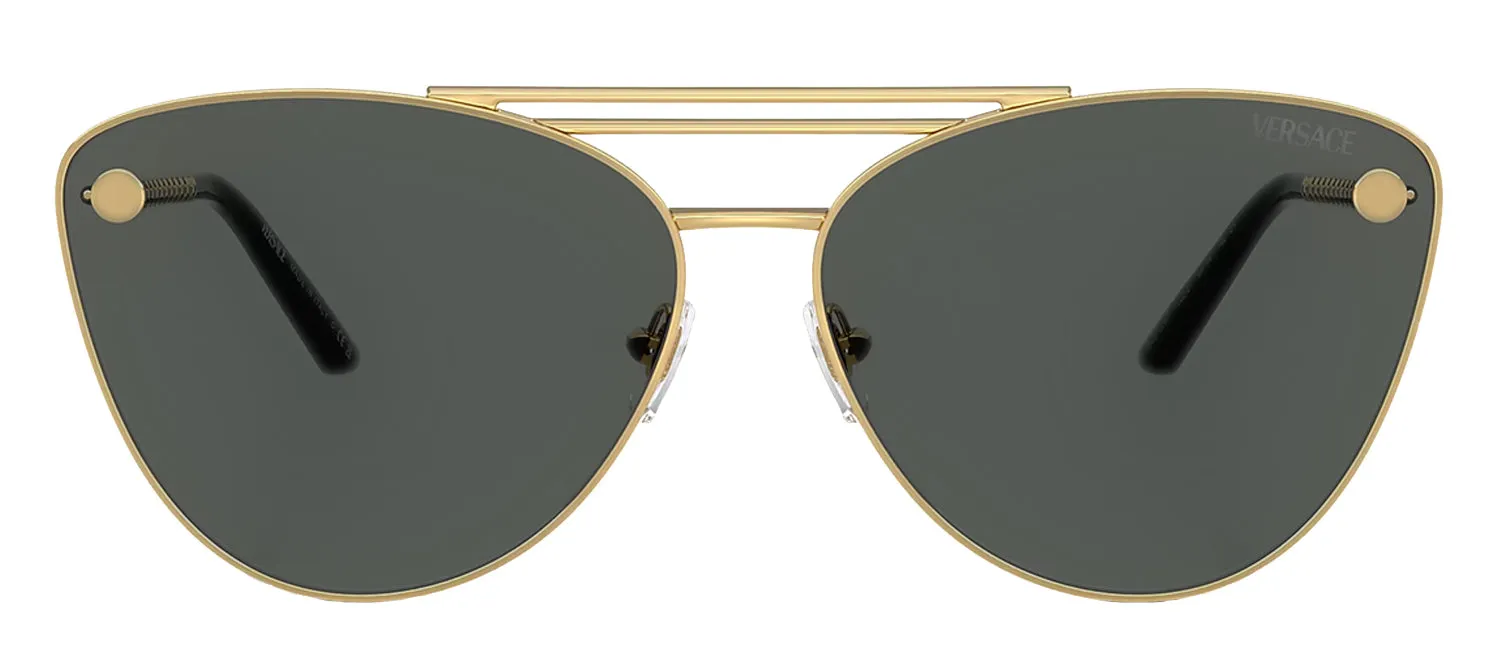 Versace VE 2267 100287 Cat-Eye Metal Gold Sunglasses with Grey Lens sold by Gaffos