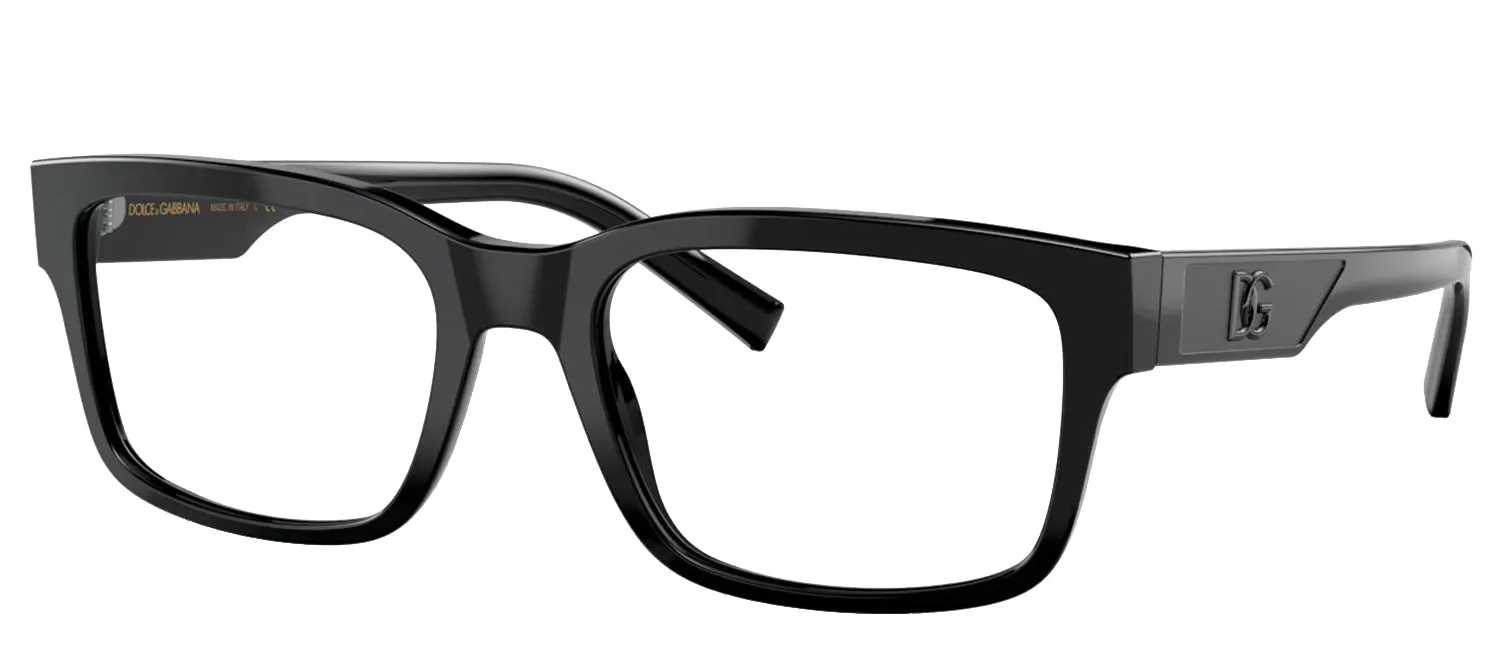 Dolce & Gabbana DG 3352 501 Rectangle Plastic Black Eyeglasses with Logo Stamped Demo Lenses sold by Gaffos product image thumbnail 2