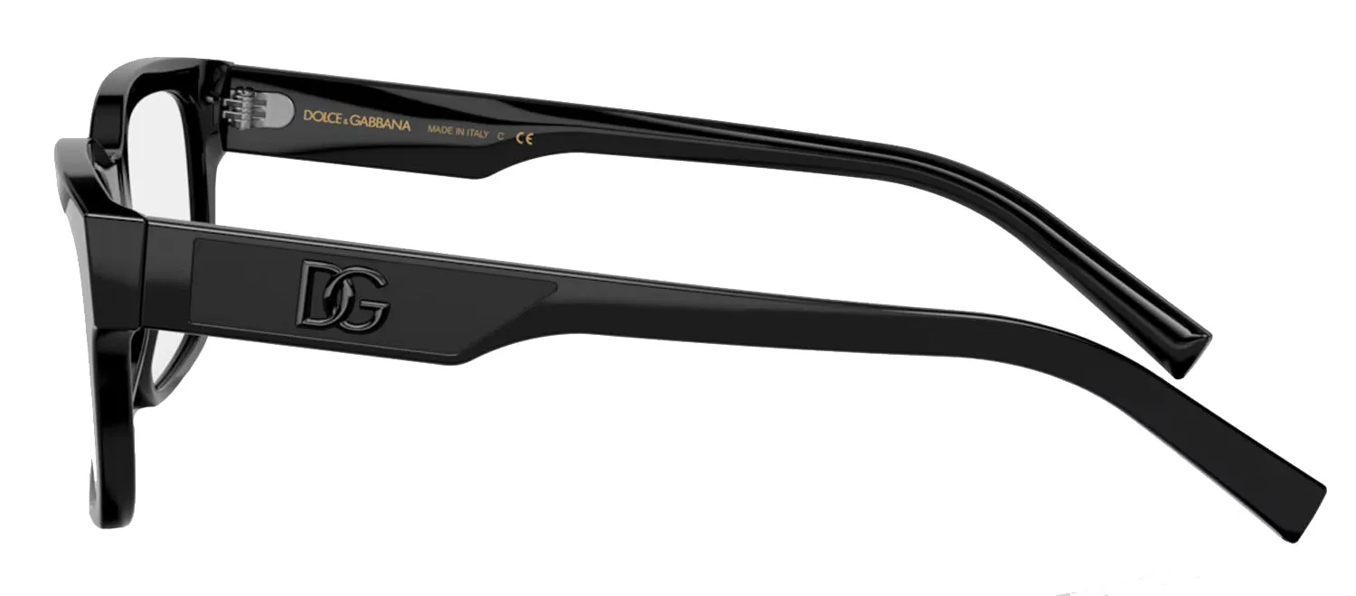 Dolce & Gabbana DG 3352 501 Rectangle Plastic Black Eyeglasses with Logo Stamped Demo Lenses sold by Gaffos product image thumbnail 3