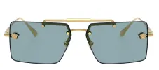 Versace VE 2245 100280 Rectangle Metal Gold Sunglasses with Blue Lens sold by Gaffos
