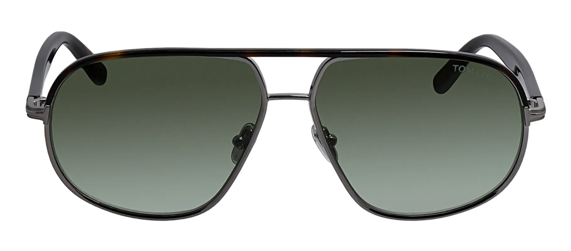 Tom Ford FT 1019 14P Pilot Metal Dark Havana Sunglasses with Green Gradient Lens sold by Gaffos