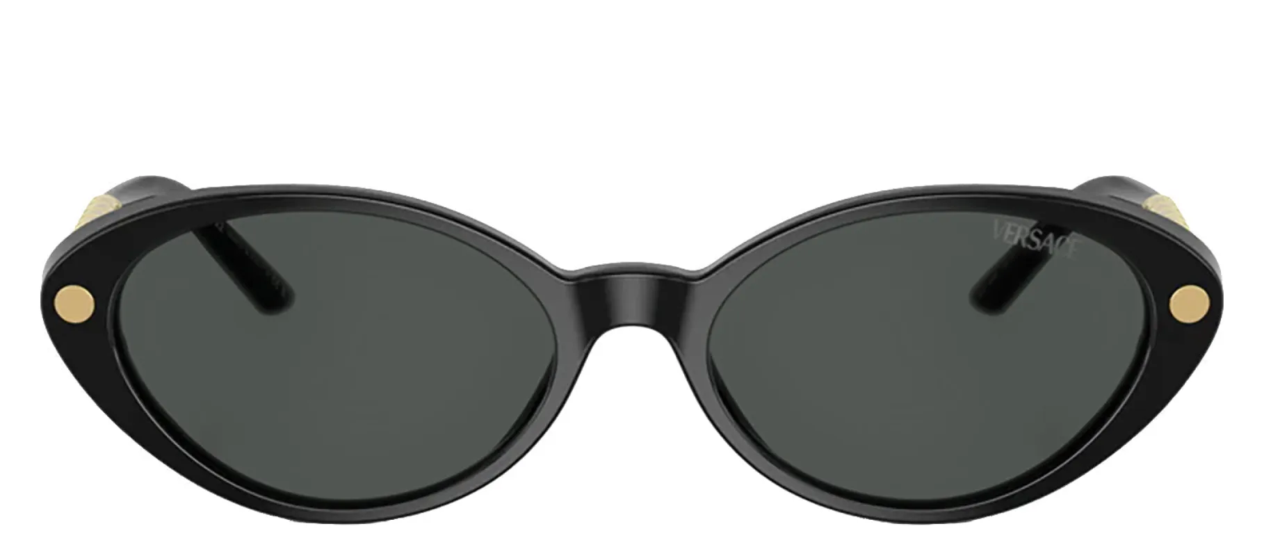 Versace VE 4469 GB1/87 Oval Plastic Black Sunglasses with Grey Lens sold by Gaffos