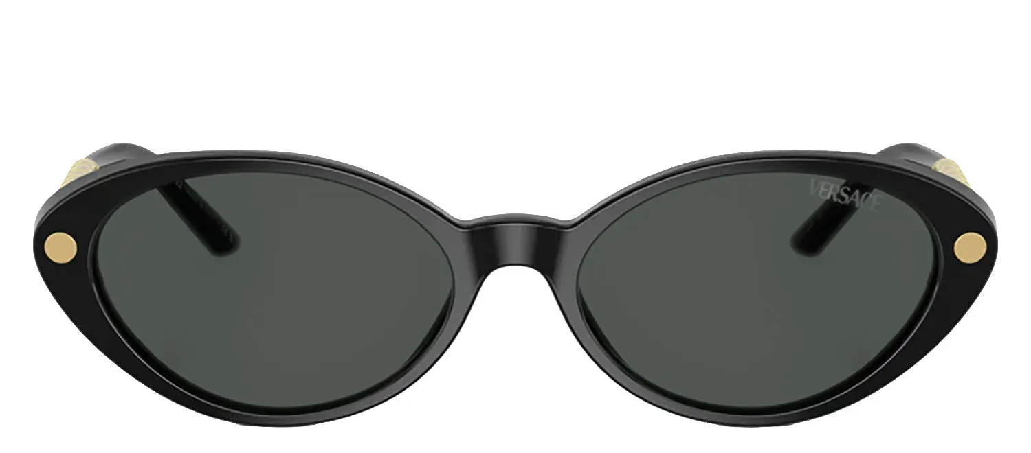 Versace VE 4469 GB1/87 Oval Plastic Black Sunglasses with Grey Lens sold by Gaffos