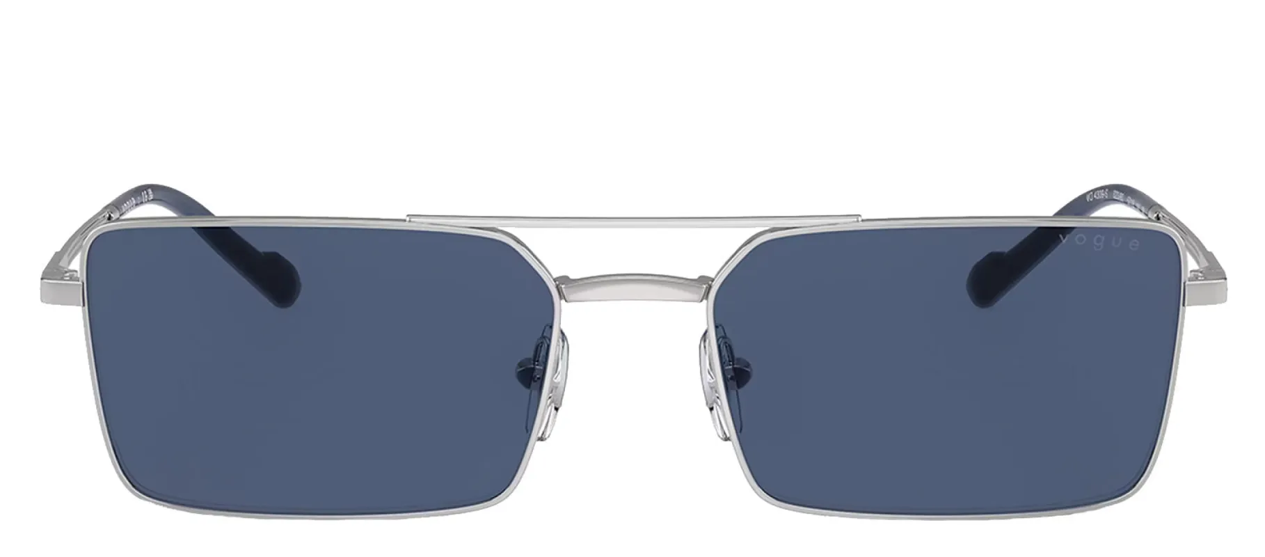 Vogue Eyewear VO 4309S 323/80 Rectangle Metal Silver Sunglasses with Blue Lens sold by Gaffos