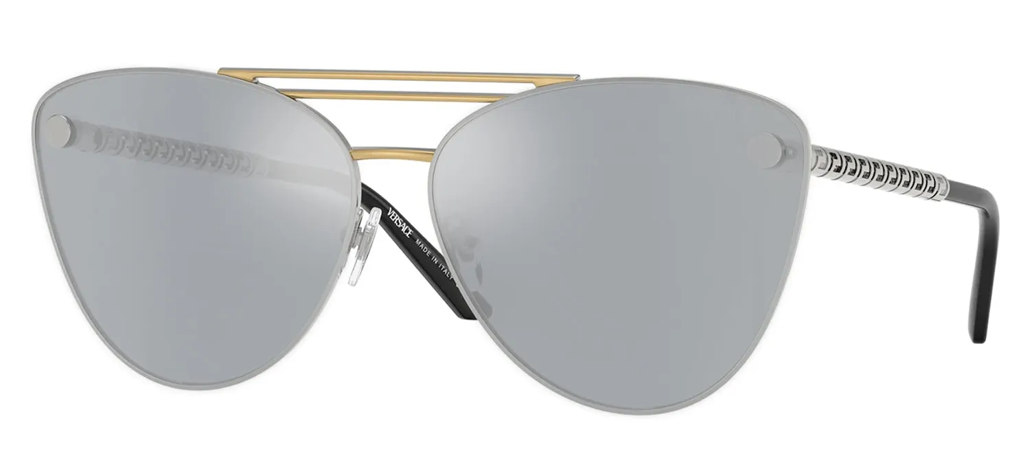 Versace VE 2267 15141U Cat-Eye Metal Silver Sunglasses with Silver Mirror Lens sold by Gaffos product image thumbnail 2