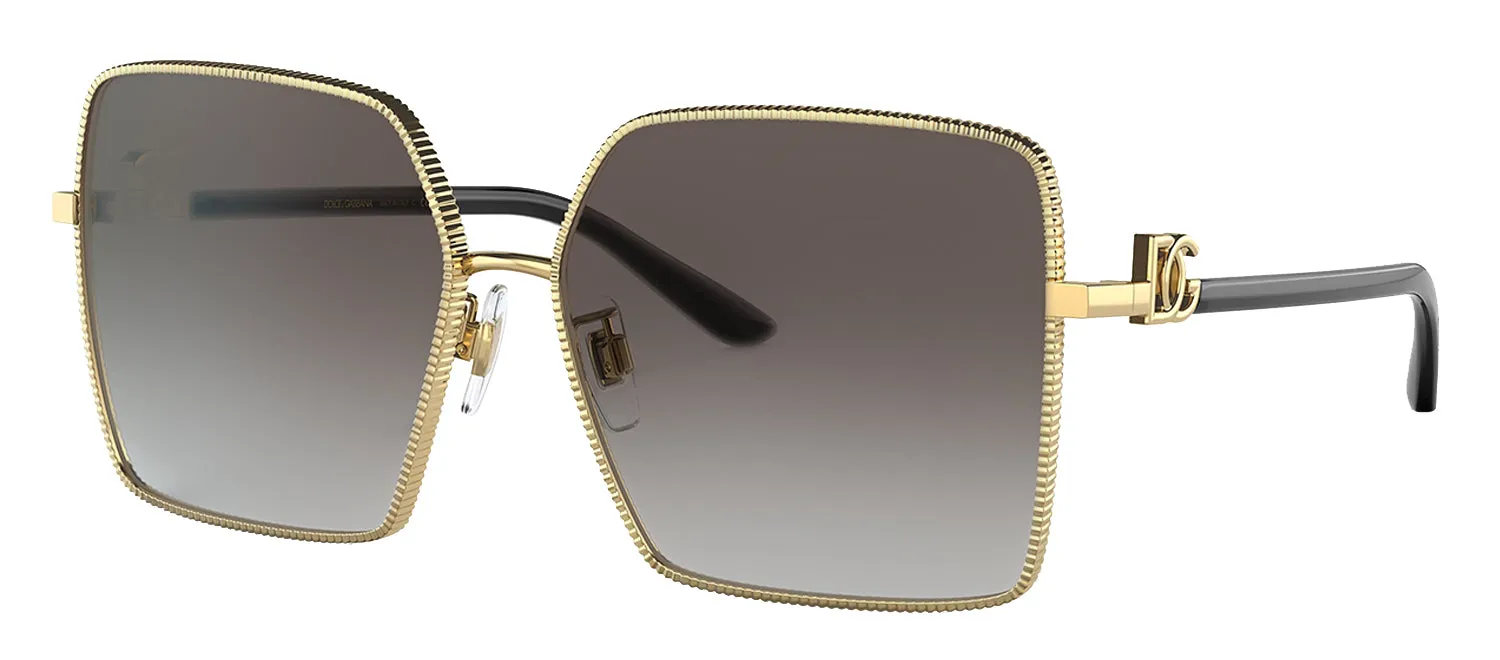 Dolce & Gabbana DG 2279 02/8G Square Metal Gold Sunglasses with Grey Gradient Lens sold by Gaffos product image thumbnail 2