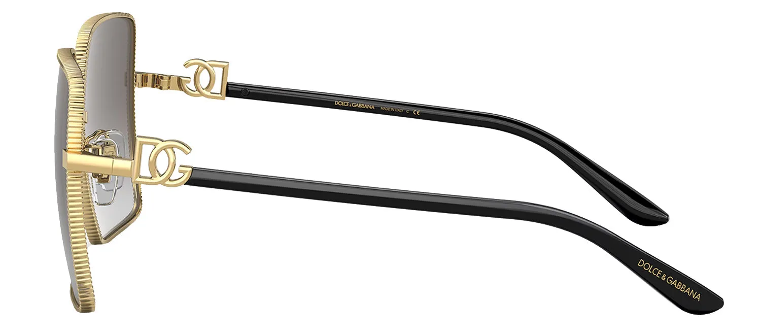 Dolce & Gabbana DG 2279 02/8G Square Metal Gold Sunglasses with Grey Gradient Lens sold by Gaffos product image thumbnail 3