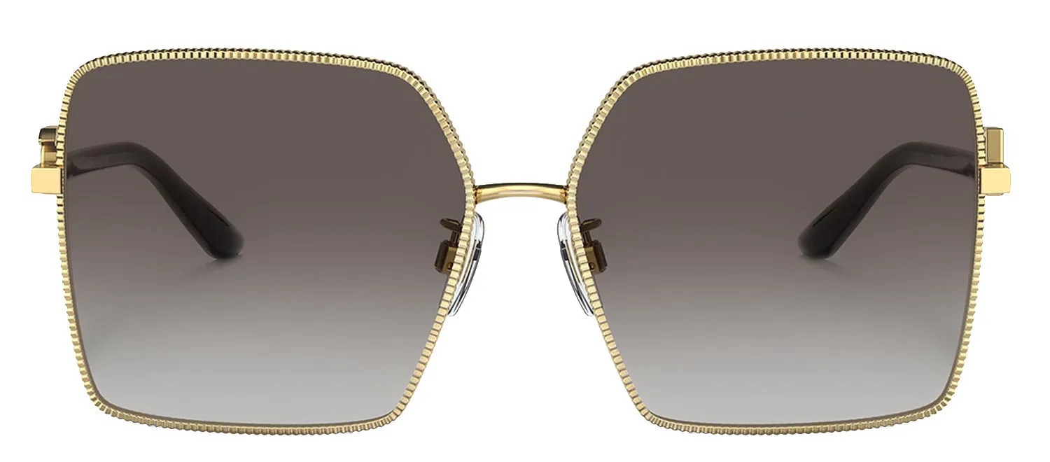 Dolce & Gabbana DG 2279 02/8G Square Metal Gold Sunglasses with Grey Gradient Lens sold by Gaffos