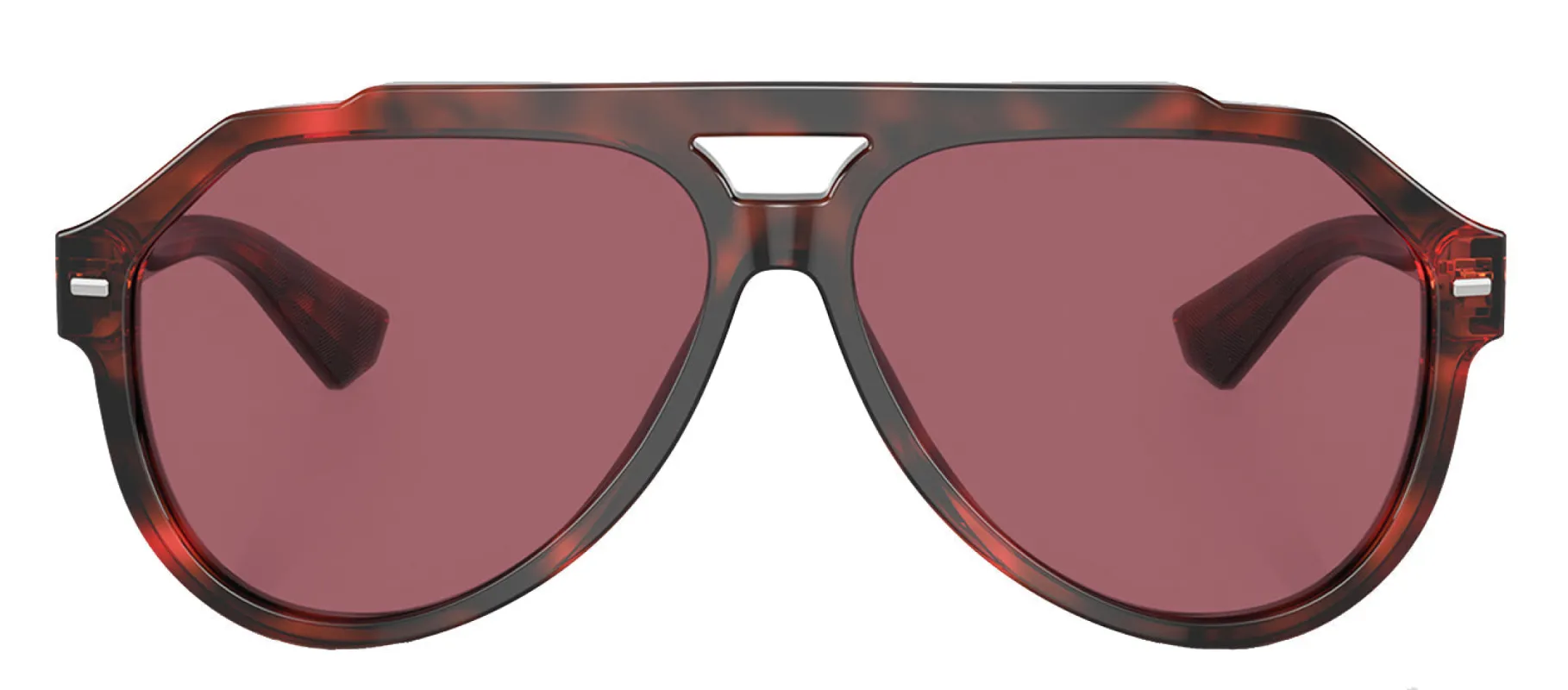 Dolce & Gabbana DG 4452 335869 Aviator Acetate Red Havana Sunglasses with Dark Violet Solid Color Lens sold by Gaffos