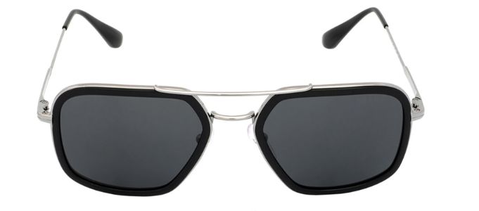 Prada PR 57XS M4Y5S0 Square Metal Black Sunglasses with Grey Lens sold by Gaffos