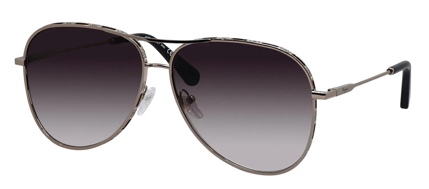 Salvatore Ferragamo SF 268S 6213786 Pilot Metal Gold Sunglasses with Brown Gradient Lens sold by Gaffos product image thumbnail 2