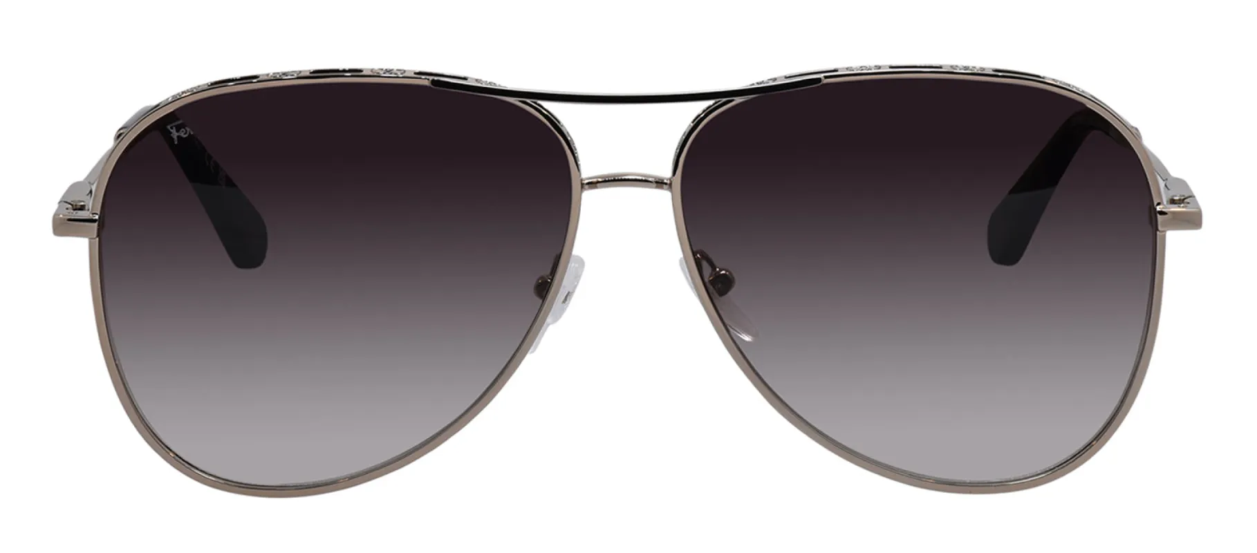 Salvatore Ferragamo SF 268S 6213786 Pilot Metal Gold Sunglasses with Brown Gradient Lens sold by Gaffos