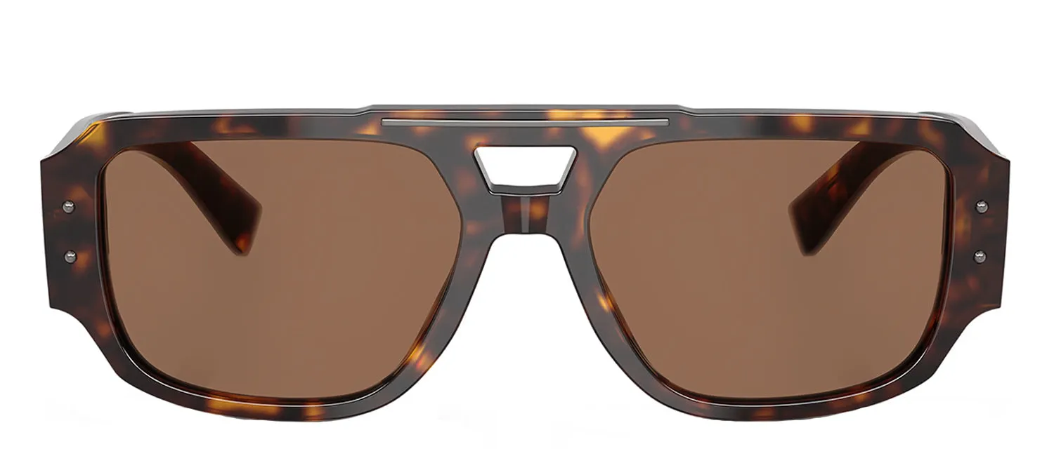 Dolce & Gabbana DG 4482 502/73 Pilot Plastic Havana Sunglasses with Brown Lens sold by Gaffos
