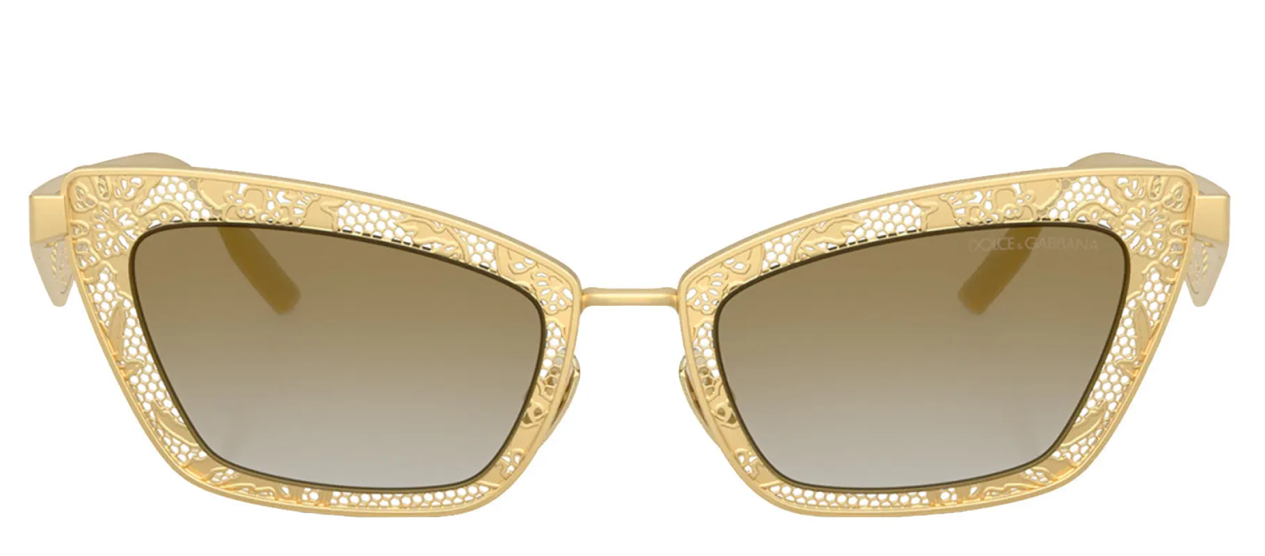 Dolce & Gabbana DG 2311 12246E Cat-Eye Metal Gold Sunglasses with Brown Gradient Lens sold by Gaffos