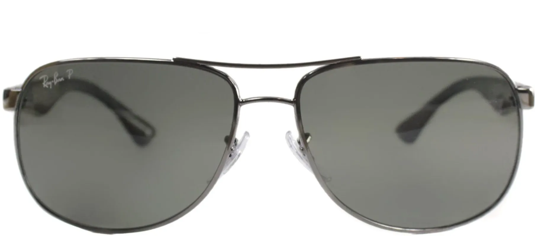 Ray-Ban RB 3502 004/58 Aviator Metal Silver Sunglasses with Green Polarized Lens sold by Gaffos