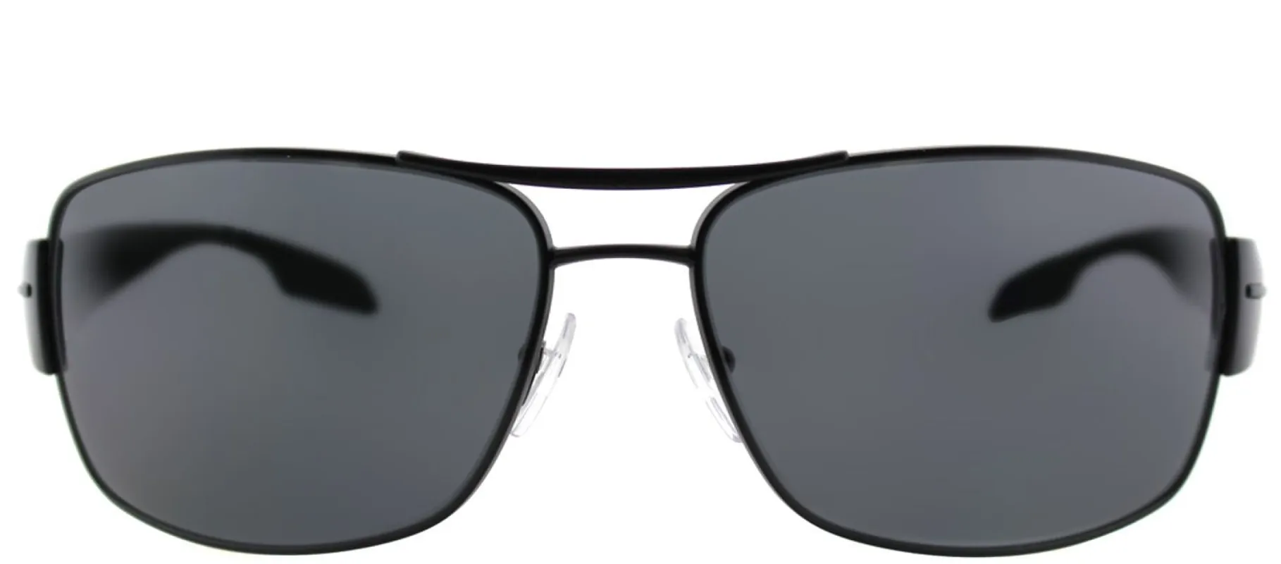 Prada Linea Rossa PS 53NS 1BO5Z1 Rectangle Metal Black Sunglasses with Grey Polarized Lens sold by Gaffos