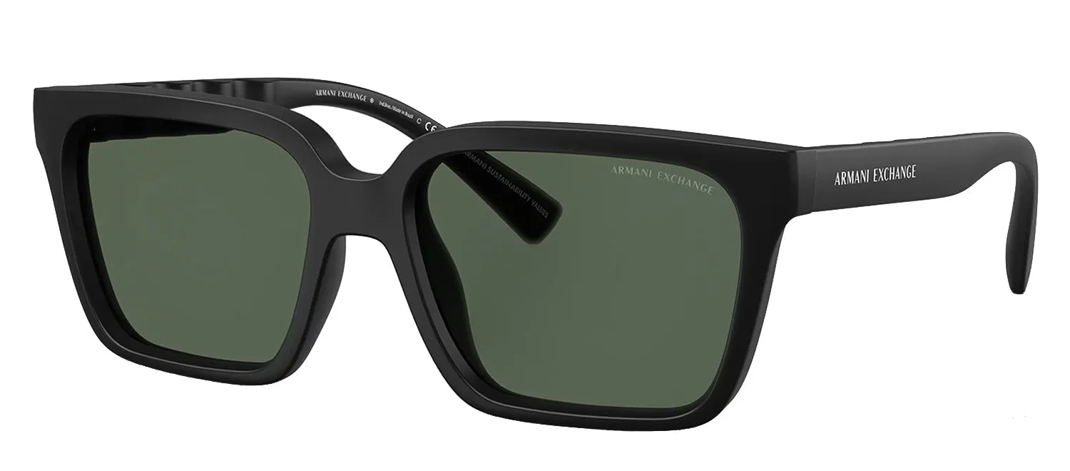 Armani Exchange AX 4147S 807 Square Plastic Black Sunglasses with Green Lens sold by Gaffos product image thumbnail 2
