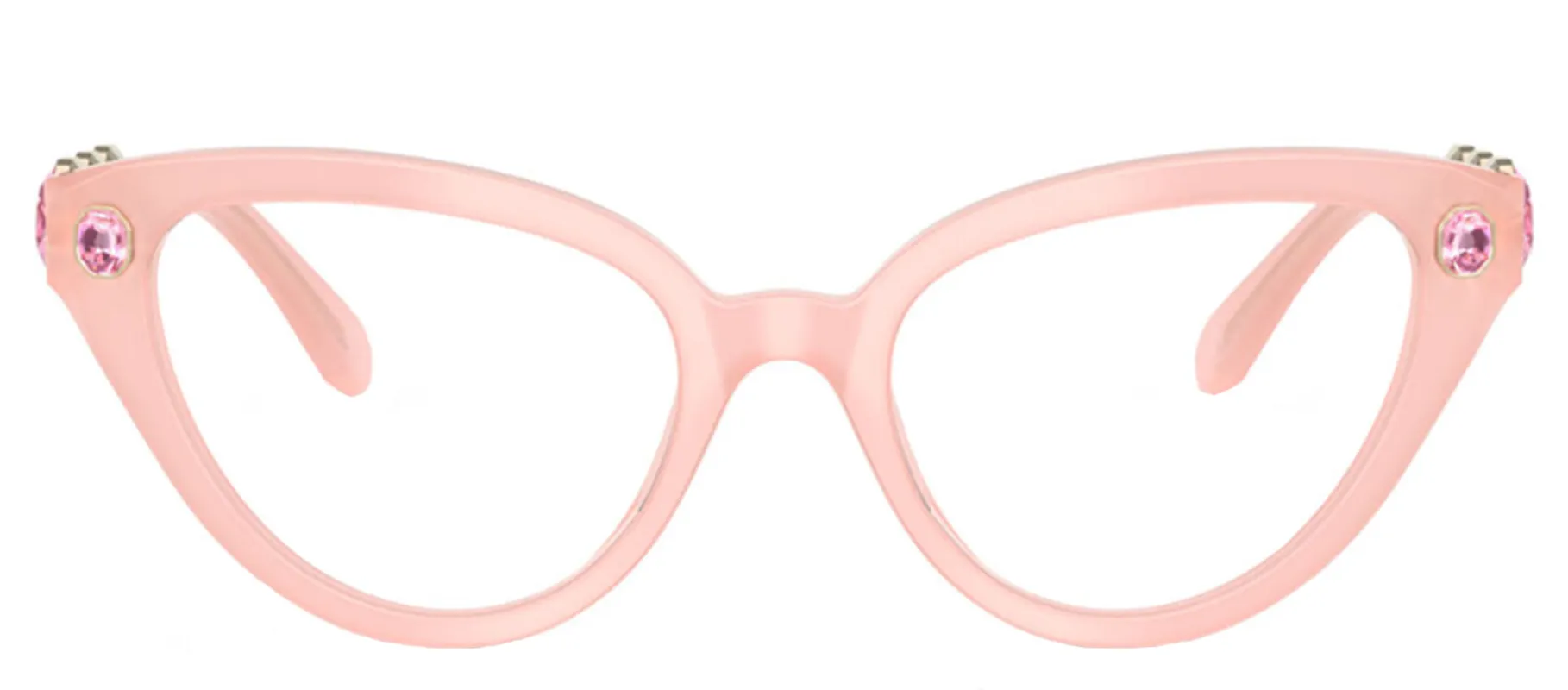 Swarovski SK 2028 1031 Cat-Eye Plastic Pink Eyeglasses with Logo Stamped Demo Lenses sold by Gaffos