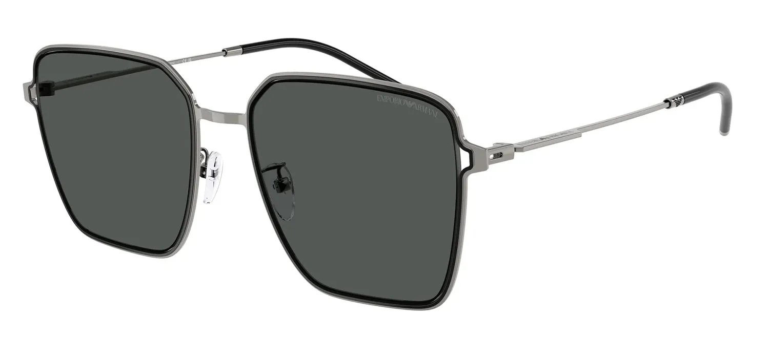Emporio Armani EA 2159D 301487 Square Metal Gunmetal Sunglasses with Grey Lens sold by Gaffos product image thumbnail 2