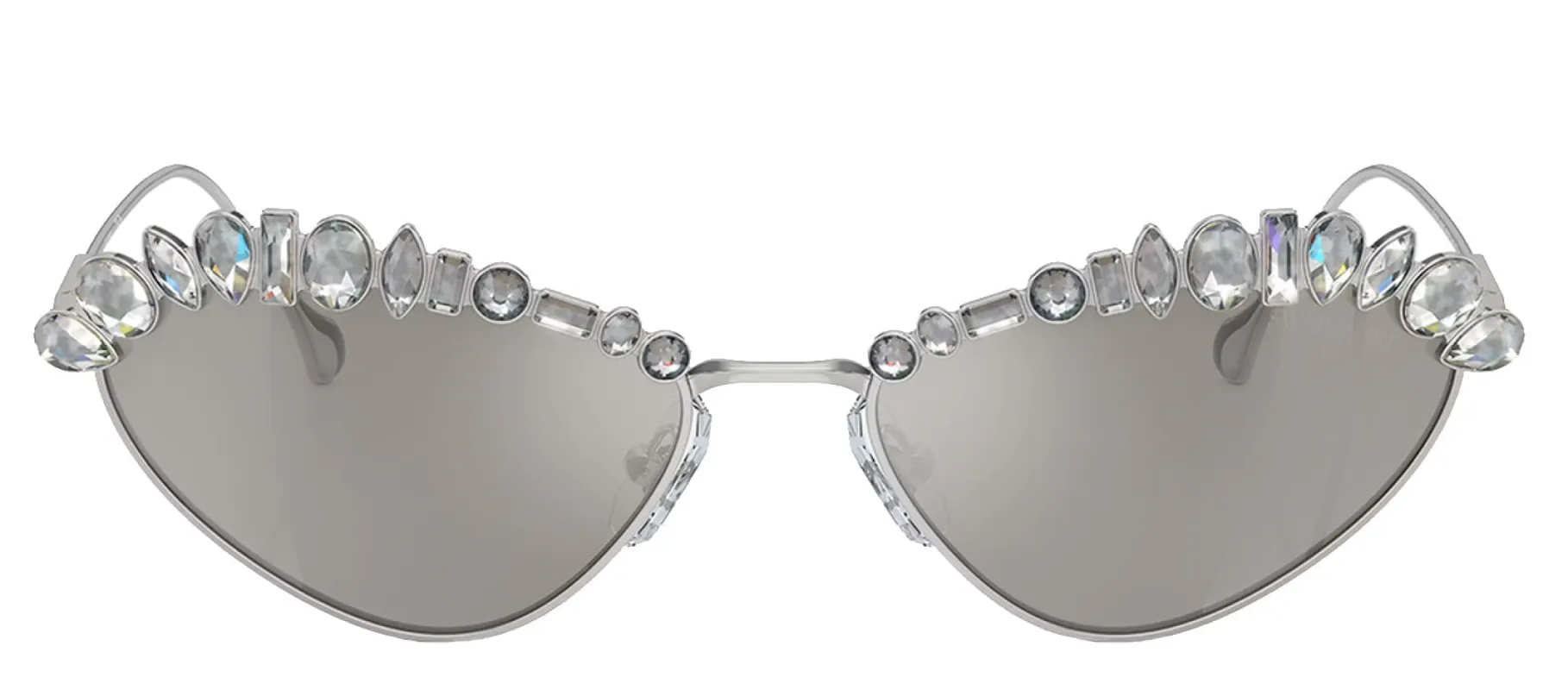 Swarovski SK 7009 40016G Cat-Eye Metal Silver Sunglasses with Silver Mirror Lens sold by Gaffos