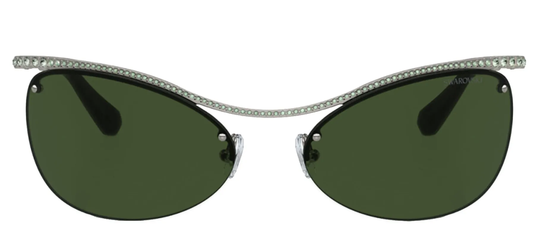 Swarovski SK 7018 400971 Irregular Metal Gunmetal Sunglasses with Green Lens sold by Gaffos