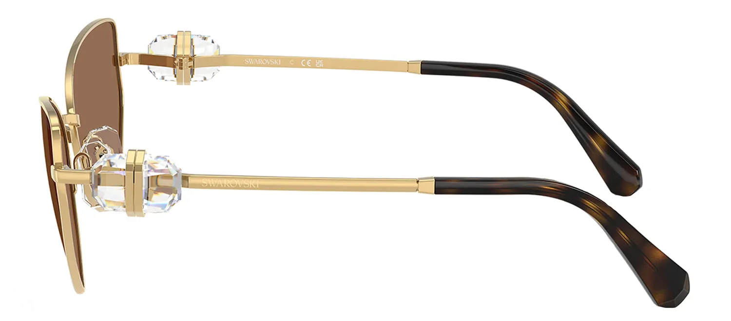 Swarovski SK 7003 400473 Irregular Metal Gold Sunglasses with Brown Lens sold by Gaffos product image thumbnail 3