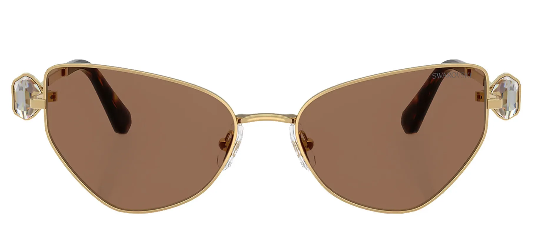 Swarovski SK 7003 400473 Irregular Metal Gold Sunglasses with Brown Lens sold by Gaffos