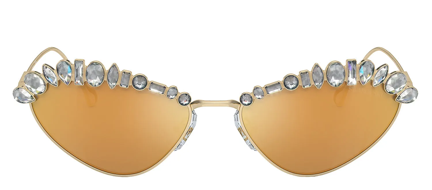 Swarovski SK 7009 40137P Cat-Eye Metal Gold Sunglasses with Gold Mirror Lens sold by Gaffos