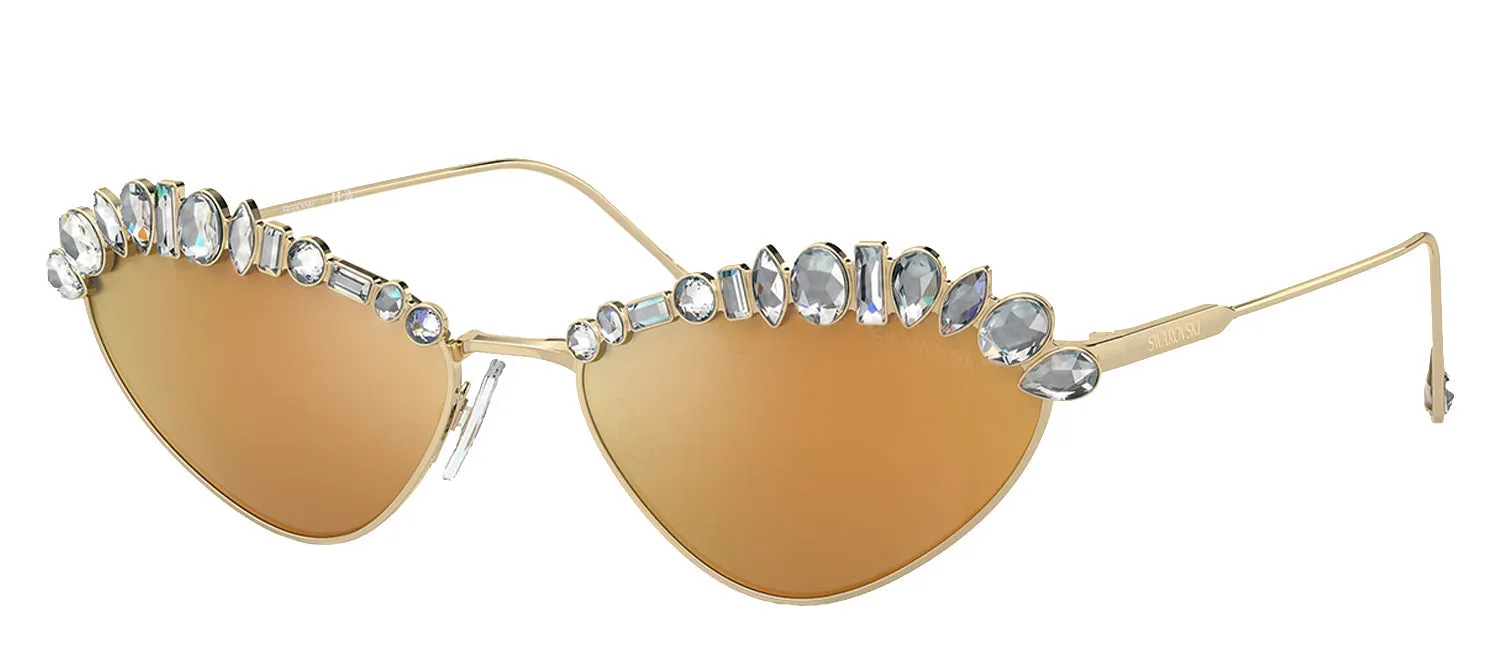 Swarovski SK 7009 40137P Cat-Eye Metal Gold Sunglasses with Gold Mirror Lens sold by Gaffos product image thumbnail 2
