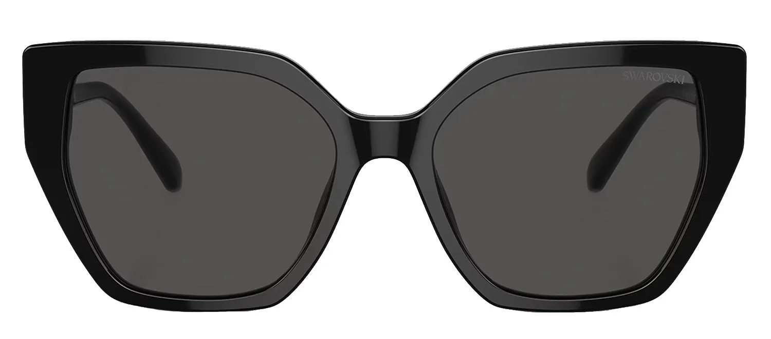 Swarovski SK 6016 100187 Irregular Plastic Black Sunglasses with Grey Lens sold by Gaffos