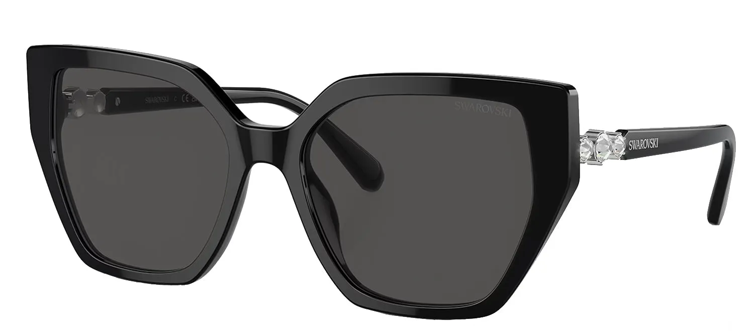 Swarovski SK 6016 100187 Irregular Plastic Black Sunglasses with Grey Lens sold by Gaffos product image thumbnail 2