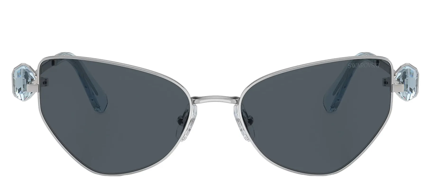 Swarovski SK 7003 400187 Irregular Metal Silver Sunglasses with Grey Lens sold by Gaffos