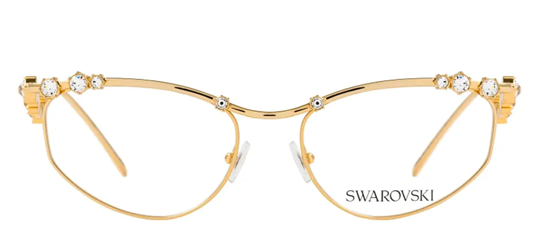 Swarovski SK 1015 4004 Irregular Metal Gold Eyeglasses with Logo Stamped Demo Lenses sold by Gaffos