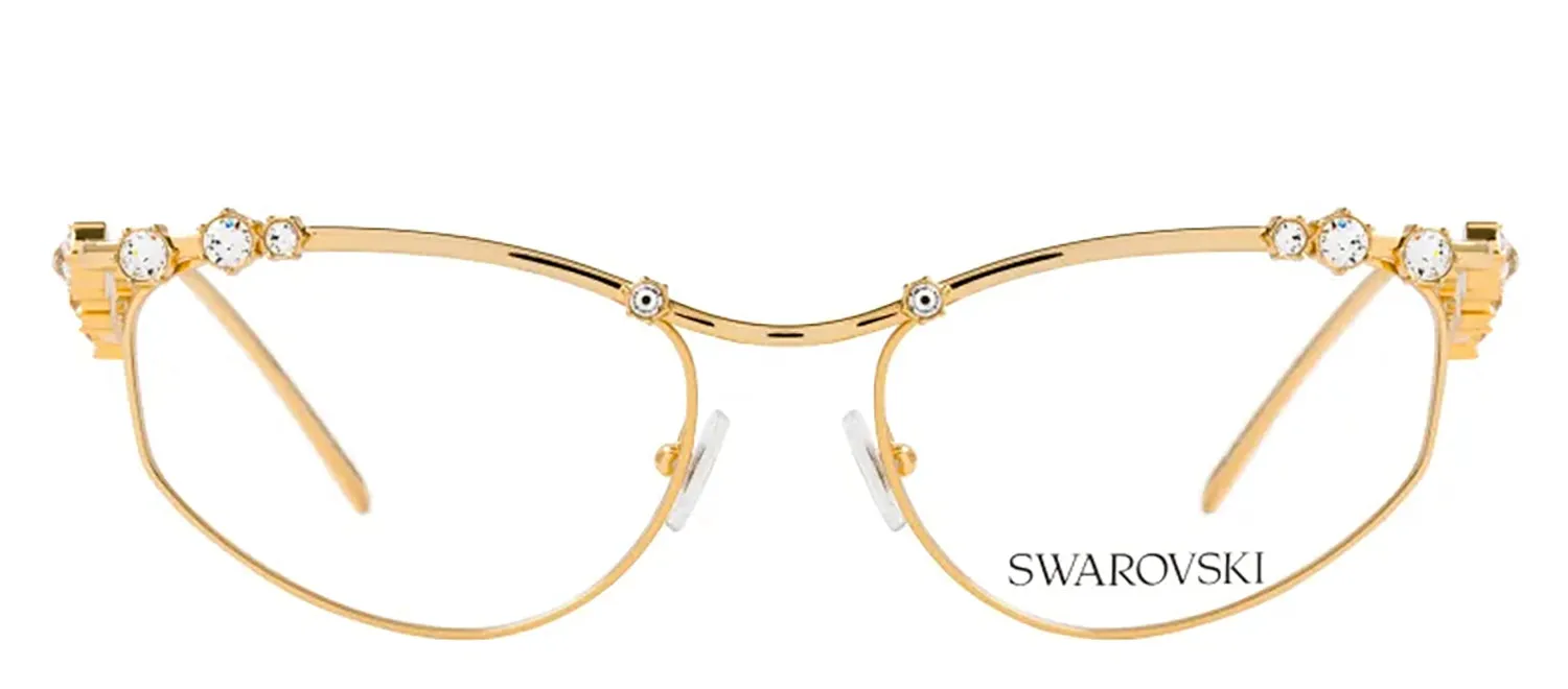 Swarovski SK 1015 4004 Irregular Metal Gold Eyeglasses with Logo Stamped Demo Lenses sold by Gaffos