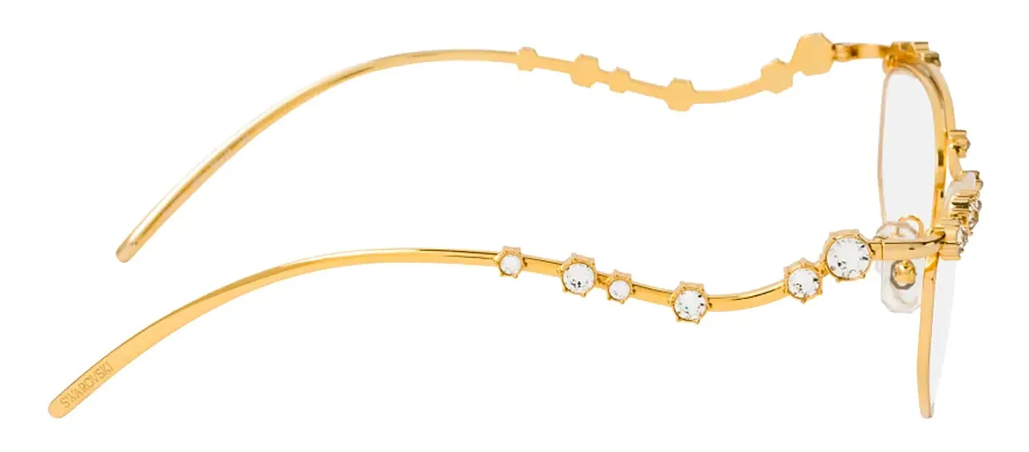 Swarovski SK 1015 4004 Irregular Metal Gold Eyeglasses with Logo Stamped Demo Lenses sold by Gaffos product image thumbnail 3